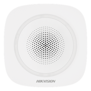 HIKVISION DS-PS1-I-WB(B) – Sirena Inalámbrica Interior / 110 dB / Estrobo Azul / 433 MHz / AES-128 / 3 Tipos de Alarma