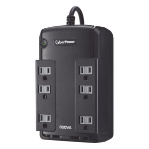 CYBERPOWER CP350SLG – UPS Standby / 350 VA / 255 W / 6 Tomas NEMA 5-15R / Protección 810 J / Montaje en Pared