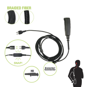 PRYME SNP-2W-H8-BF – Micrófono de Solapa / 2 Hilos / Conector Snap-In / Compatible Hytera X1E/P Z1P PD6 / Color Blanco