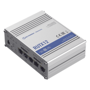 TELTONIKA RUTX12 – Router Industrial Dual LTE Cat 6 / 600 Mbps / 5 Puertos Gigabit / WiFi 5 Doble Banda / Doble SIM / GNSS / PoE / -40°F a 167°F