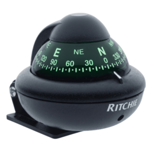 RITCHIE X-10B-M – Brújula de Navegación Marina / Dial Directo 2" (51 mm) / Montaje Reversible 300° / Iluminación Nocturna Verde / Compensación Magnética