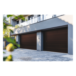 ACCESSPRO SECGAR-128B – Sección para Puerta de Garage / Panel Calibre 26 / Relleno Poliuretano 43 mm / Imitación Madera Black Walnut / Estilo Americana / Operación Silenciosa
