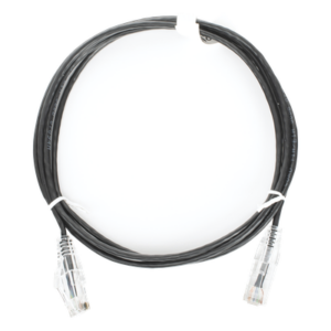 LINKEDPRO BY EPCOM LP-UT6-200-BK-28 – Cable de Parcheo Slim UTP Cat6 / 28 AWG / 2 m (6.56 ft) / 1 Gbps / RJ45 Chapado en Oro