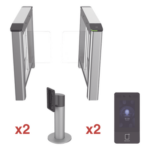 HIKVISION DS-K3B220-KIT – Kit de Torniquete con Terminales Faciales / Montajes Incluidos / Izquierdo y Derecho / Carril 90 cm (2.95 ft) / 3,000,000 MCBF / 4 Pares de IR