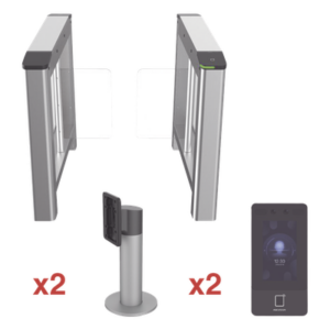 HIKVISION DS-K3B220-KIT – Kit de Torniquete con Terminales Faciales / Montajes Incluidos / Izquierdo y Derecho / Carril 90 cm (2.95 ft) / 3,000,000 MCBF / 4 Pares de IR