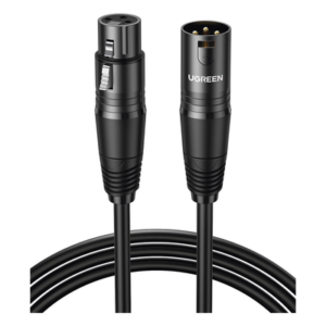 UGREEN 20716 – Cable XLR Balanceado / 3 Pines / 15 m (49.2 ft) / Triple Blindaje / Conectores Niquelados / Diámetro 6 mm