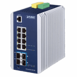 PLANET IGS-6325-8T4X – Switch Industrial Capa 3 / 8 Puertos Gigabit / 4 Puertos SFP+ 10G / -40 a 75°C / 136 Gbps / IP30