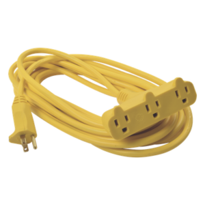SURTEK SYS-136050 – Extensión Eléctrica Tipo Abanico / Uso Rudo / 8 m (26.2 ft) / 127 V CA / 10 A Máximo / Calibre 16 AWG / Doble Aislamiento
