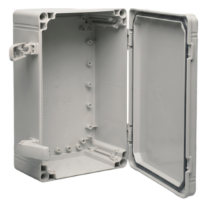HOFFMAN Q202018ABI – Gabinete Industrial Tipo 4X / 200 x 200 x 180 mm (7.87 x 7.87 x 7.09 in) / ABS Sin Halógenos / IP66 / Tapa Opaca con Tornillos / Panel Ajustable
