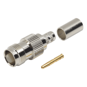 RF INDUSTRIES,LTD RFT-1217-X – Conector RF Coaxial / TNC Hembra / Anillo Plegable / Cables RG-8/X, LMR-240 / Níquel-Oro-Delrin