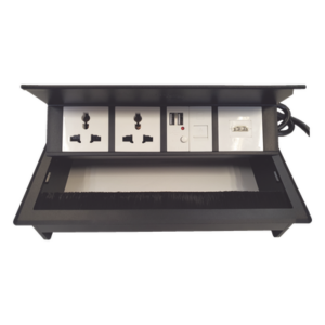 THORSMAN THMC-HBOX – Caja Hub de Escritorio / 2 Contactos Universales / HDMI + RJ45 Cat6 / 2 USB Carga / Cable 1.80 m (5.9 ft) / IP20