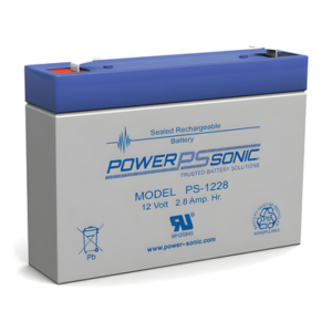 POWER SONIC PS-1228 – Batería de Respaldo AGM/VRLA / 12V 2.8Ah / Terminales F1 / Vida Útil 5 Años / Certificación UL