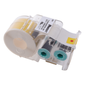 PANDUIT T100X000VXC-BK – Casete de Etiquetas de Vinilo / Cinta Continua / Negro Sobre Amarillo / 25.4 mm Ancho / 7.6 m Largo (24.93 Pies) / Interior y Exterior