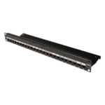 SIEMON Z-PNL-24E – Patch Panel / 24 Puertos / Modular Vacío / Plano / 1UR / Cat 6A Blindado / Acero Negro