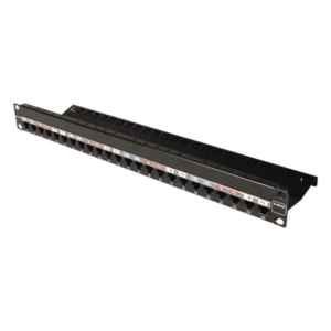 SIEMON Z-PNL-24E – Patch Panel / 24 Puertos / Modular Vacío / Plano / 1UR / Cat 6A Blindado / Acero Negro