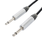 COSMICONN CMC-PS-PS-L-3M – Cable de Audio Estéreo / Plug 1/4 in a Plug 1/4 in / Conectores Seetronic / Triple Blindaje / Longitud 3 m (9.8 ft) / Carcasa Cromada