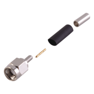 RF INDUSTRIES,LTD RSA-3000-B – Conector SMA Macho / Anillo Plegable / RG-174/U / Belden 8216 / Cuerpo Bronce Niquelado / Contacto Oro / Aislante Teflón