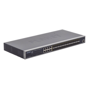 PLANET GS-5220-16S8CR – Switch Administrable Capa 2 / 24 Puertos SFP Gigabit / 8 Puertos Combo RJ45 / Fuente Redundante / 35.7 Mpps
