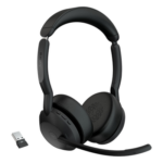 JABRA EVOLVE255STEREOMSA – Diadema Bluetooth / Cancelación Activa de Ruido / 18h Batería / Alcance 30 m (98.4 ft) / 2 Micrófonos MEMS / USB-A