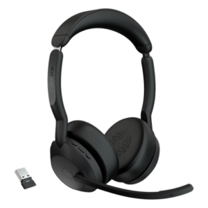 JABRA EVOLVE255STEREOMSA – Diadema Bluetooth / Cancelación Activa de Ruido / 18h Batería / Alcance 30 m (98.4 ft) / 2 Micrófonos MEMS / USB-A