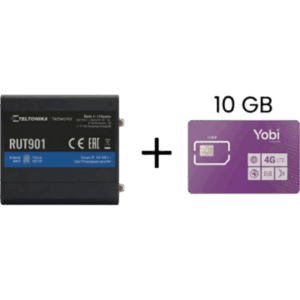 TELTONIKA RUT901+10GBYOBI – Router Industrial 4G LTE / Cat 4 150 Mbps / Wi-Fi 2.4 GHz / 4 Puertos Ethernet / Operación -40°C a 75°C (-40°F a 167°F) / Gestión Remota RMS