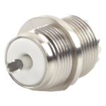 RF INDUSTRIES,LTD RFU-523 – Conector UHF Hembra / Montaje Frontal en Panel D Plano / Cuerpo Zinc Niquelado / Contacto Plateado / Aislante Baquelita / Soldable