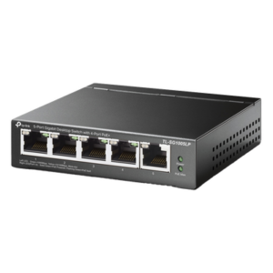 TP-LINK TL-SG1005LP – Switch Escritorio No Administrable / 5 Puertos Gigabit / 4 Puertos PoE 802.3af/at / 40 W / Sin Ventilador / 3.9 x 3.9 x 1.0 pulgadas