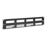 SIEMON MX-PNL-48-C – Patch Panel / 48 Puertos UTP / Vertical 2U (3.5') / Aluminio Cepillado / Negro / 19" Rack