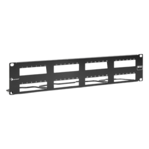 SIEMON MX-PNL-48-C – Patch Panel / 48 Puertos UTP / Vertical 2U (3.5') / Aluminio Cepillado / Negro / 19" Rack