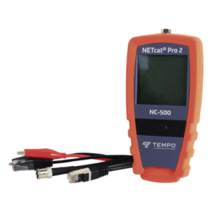 TEMPO NC-500 – Probador de Cable / Pantalla Táctil Retroiluminada / TDR Subnanosegundo / Gigabit y PoE / 8 Pruebas Simultáneas / 10 pies Detección Pares Divididos