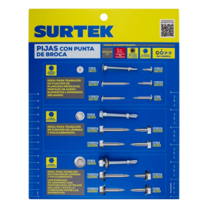 SURTEK MUEP3 – Pijas Autoperforantes / Cabeza Truss / Punta de Broca / Acero Galvanizado / Norma DIN 8182