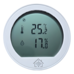 SMARTHOME BY EPCOM SHTHZ101 – Sensor de temperatura y humedad / Pantalla LCD / ZigBee 2.4 GHz / -20°C a 60°C / 0-100% HR / CR2430