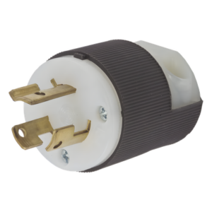 HUBBELL HUB-HBL-4570C – Clavija Industrial con Bloqueo de Media Vuelta / 15 A 250 V CA / 2 Polos 3 Hilos / Color Blanco y Negro / Nema L6-15P.