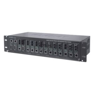 PLANET MC-1500R – Chasis para convertidores de medios / 15 ranuras / 100-240VAC / 80W / -20 a 70°C / 438x200x103 mm (14.37x6.56x3.38 ft)