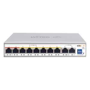 WI-TEK WI-PCES210G – Switch PoE Administrable en la Nube / 8 Puertos 10/100 Mbps PoE / 2 Puertos Uplink Gigabit / Presupuesto PoE 100 W / Alcance PoE 250 m (820.2 ft) / Soporte ONVIF