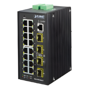 PLANET IGS-20040MT – Switch Administrable Industrial / 16 Puertos Gigabit RJ45 / 4 SFP / -40°C a 75°C / IP30 / Fuente Redundante 12-48V DC