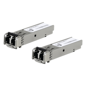 UBIQUITI UF-MM-1G – UFiber Módulo SFP, transceptor MiniGibic MultiModo 1.25 Gbps, distancia 550m, conectores LC, paquete de 2 piezas
