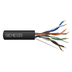 GENESIS 6360-1108 – Cable UTP Cat6 / 4 Pares / Cobre Sólido / 305 m (1000 ft) / Resistencia UV / Certificación CMR / 350 MHz