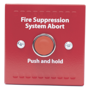 HOCHIKI HCVR-AS-R – Botón de Aborto / Montaje Superficial / Certificación UL y FM / Supresión de Incendio / 4.5 x 4.5 x 2.5 in