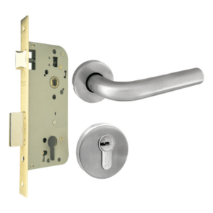 ASSA ABLOY 85208 – Kit de Manija y Mecanismo para Puerta / Acero Inoxidable / Puertas 35-45 mm / ANSI Grado 2 / 600,000 Ciclos / Cilindro 35 x 35 mm