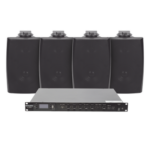 EPCOM PROAUDIO SF120DTB/4WS – Kit de Amplificador de Audio para Rack / 120W RMS / Salida 100V/4Ω / 4 Altavoces de Pared / Sistema 70/100V / Bluetooth-MP3-Tuner
