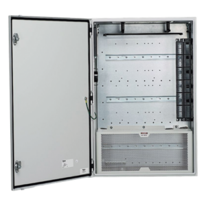 PANDUIT Z23C-S – Gabinete de Zona de Red / Montaje en Pared / 2 Switches Industriales / IP66 / UL Tipo 4/12 / Rieles DIN / Puerta Reversible