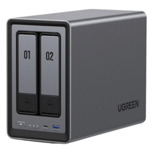 UGREEN 25242 – NAS 2 Bahías / Intel N100 4 Núcleos / DDR5 8 GB / SATA 48 TB / M.2 NVMe 16 TB / Ethernet 2.5G / HDMI 4K