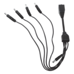 HIKVISION DS-5WAYC – Cable de Distribución de Alimentación / 5 Vías / 4 Cámaras TurboHD / 12 VCC / 500 mA por Canal / Conector Plug 2.5'