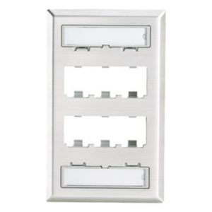 PANDUIT CFPL6SY – Placa de Pared Vertical / 6 Puertos Mini-Com / Acero Inoxidable Grado 304 / 69.8 x 114.3 mm / 2.75 x 4.5 in