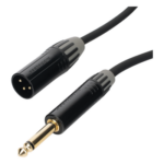 COSMICONN CMC-MM3-PM-L-3M – Cable de Audio XLR a Plug / 3 Polos Macho a 1/4 in Mono / Doble Blindaje / Longitud 3 m (9.8 ft) / Conectores Seetronic Serie M