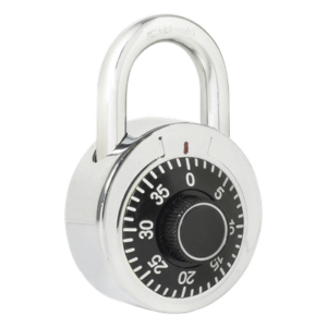 LOCK SYS-L26S50NGB – Candado de Combinación / Cuerpo 50 mm / Seguridad Nivel 3 / Combinación de Disco 3 Pasos / Gancho 7.5 mm / Acero Cromado