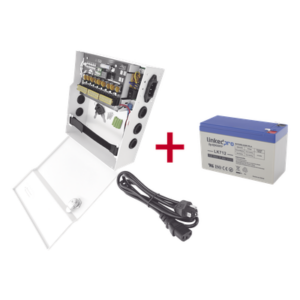 EPCOM POWERLINE PLK12DC8ABK/K – Fuente de Alimentación con Batería de Respaldo / 11-15 VCC / 10 A / 9 Canales / Entrada 96-264 VCA / Batería 12 VCC 7 Ah