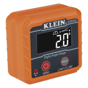 KLEIN TOOLS 935-DAG – Inclinómetro y Nivel Digital / Pantalla Giratoria / Rango 0-90° y 0-180° / Precisión 0.1° / IP42 / Base Magnética