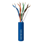 GENESIS 6360-1106/1000 – Bobina de Cable / UTP Cat6 Riser / 1000 Pies / Cobre Sólido / UL CMR / 350 MHz / CCTV y Redes IP / Azul